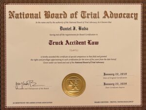 Daniel J. Buba Board Certified Truck Accident Law